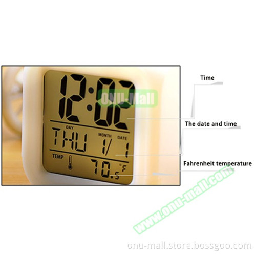Custom DIY Thermometer Digital Alarm Clock with LED Light Changing